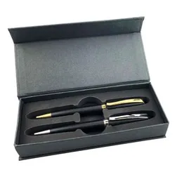 Prime Heavy Brass Pen Set Matte Black Mirror Finish Gift Box