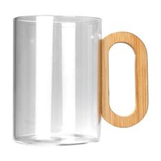 Villa Clear Borosilicate Glass Coffee Mug With Bamboo Handle