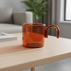 Montilla Transparent Glass Cup with U-Shaped Handle 300ml