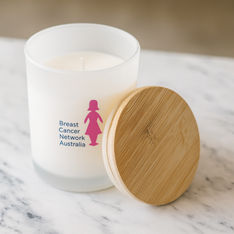 Relax Candle Sustainable Soy Wax Frosted Glass Bamboo Lid