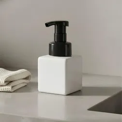 Glenn Foaming Dispenser Black White Plastic 65mm Square