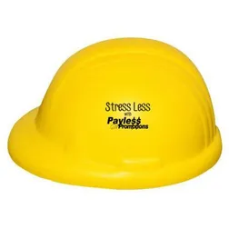 S46 Hard Hat Yellow Printed Trades Stress Balls