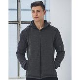 Mens Heather Bonded Coral Fleece Hooded Jacket