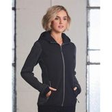 Ladies Heather Quilted Bonded Coral Fleece Jacket