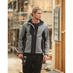 Laminated Fleece Zip Hoodie with Contrast Soft Shell Panels