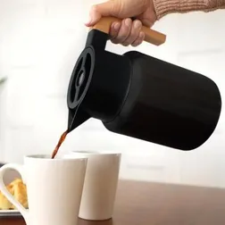 Moka Double Wall Vacuum Insulated Stainless Steel Jug with Beechwood Handle