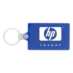 Rectangle Flexible PVC Keychain with Split Ring