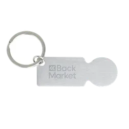 Drake Stainless Steel Trolley Coin Keychain
