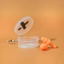 Silicone Noise Reduction Ear Plugs with Keychain Case