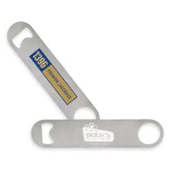 Bartenders Stainless Steel Handheld Bottle Opener with Epoxy Dome