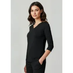 Lana Ladies Jersey Knit Three Quarter Sleeve Top