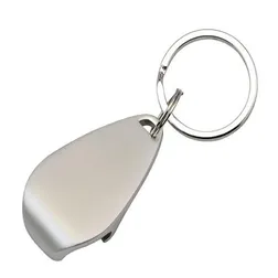 Zinc Alloy Bottle Opener Keyring with Silver Finish