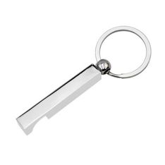 Square Chrome Plated Bottle Opener Keyring