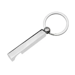 Square Chrome Plated Bottle Opener Keyring