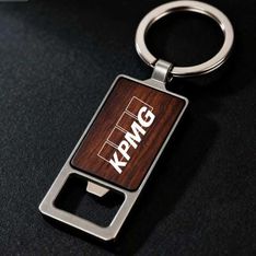 Autumn Wood Square Bottle Opener Keychain