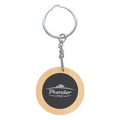 Mirage Round Bamboo Keyring with Chrome Trim