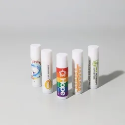 White Plastic Lip Balm with Digital Label