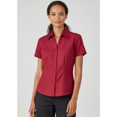 Oasis Moisture Wicking Polyester Short Sleeve Ladies Blouse
