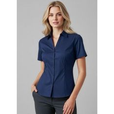 Metro Cotton Rich Stretch Short Sleeve Office Shirt