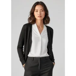 Roma Knit Cardigan Merino Wool Blend Ladies Professional