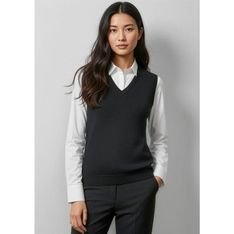 Ladies V Neck Viscose Nylon Knitted Vest
