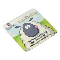 Square Fridge Magnet with Textured Laminate and Rounded Corners