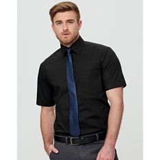 Benchmark Mens Cotton Stretch Short Sleeve Business Shirt