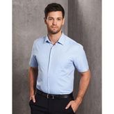 Mens CVC Oxford Short Sleeve Button Up Shirt