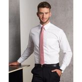 Mens Self Stripe Long Sleeve Cotton Polyester Business Shirt