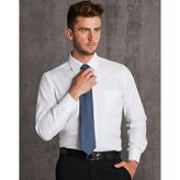 Mini Herringbone Cotton Blend Long Sleeve Business Shirt