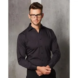 Cotton Dobby Stripe Professional Shirt with Spread Collar