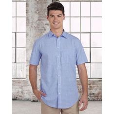 Mens Cotton Blend Gingham Check Corporate Shirt