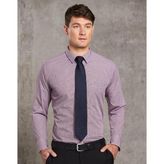 Mens Two Tone Mini Gingham Long Sleeve Shirt