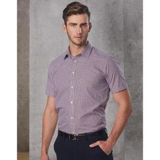 Men's Two Tone Mini Check Cotton Blend Shirt