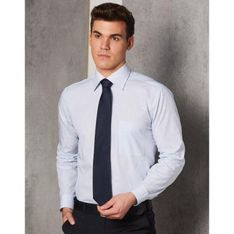 Mens Mini Check Premium Cotton Long Sleeve Dress Shirt
