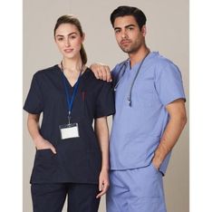 Unisex Poly Cotton Scrub Top with Cargo Pockets