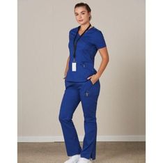 Two Way Stretch Antimicrobial Scrub Top with TrueDry Moisture Wicking
