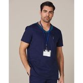 Mens Contrast Stretch Scrub Top with Moisture Wicking