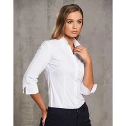 Women's Cotton Stretch Three Quarter Sleeve Professional Shirt