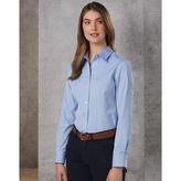 Women's Regular Fit CVC Oxford Long Sleeve Professional Shirt