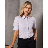Ladies Mini Check Short Sleeve Cotton Blend Shirt