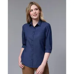 Ladies Pin Dot Jacquard Stretch Work Shirt