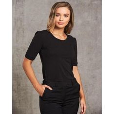 Women's Scoop Neck Polyester Jersey T Shirt