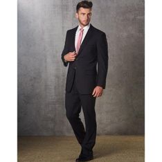 Mens Poly Viscose Stretch Two Button Business Jacket