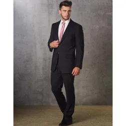 Mens Poly Viscose Stretch Two Button Business Jacket