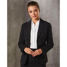Womens Single Button Cropped Stretch Blazer