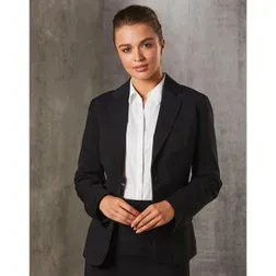 Womens Single Button Cropped Stretch Blazer