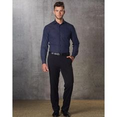 Mens Polyviscose Stretch Dress Pants Flexi Waist