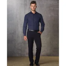 Mens Polyviscose Stretch Dress Pants Flexi Waist
