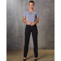 Ladies Poly Viscose Stretch Low Rise Trousers